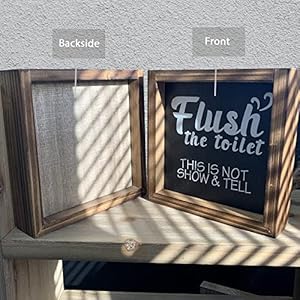 Bathroom Decor Funny Signs, Farmhouse Decor Kids Guest Master Half Bathroom Decor, Cute Toilet Restroom Rustic Wooden Frame Funny Sayings, Adornos Para Baños (6.3" * 6.3" * 1.6") Bathroom Decor Funny Signs Farmhouse Decor Kids Guest Master Half Bathroom Decor Cute Toilet Restroom Rustic Wooden Frame Funny Sayings Adornos Para Banos 63 63 16