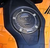 Decal Concepts Carbon Fiber Gas Cap Accent Decal Graphic Kit - For Honda Grom (2017-2020) (Black...