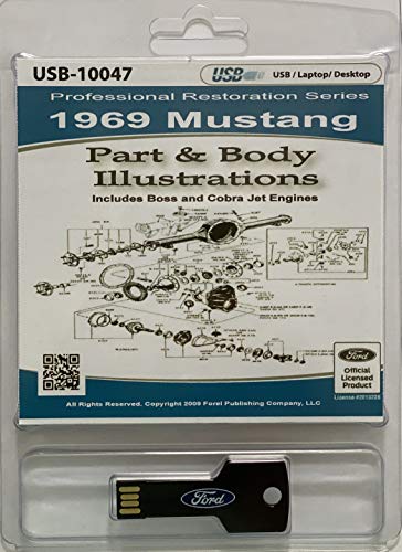 1969 Ford Mustang Part and Body Illustrations (USB)
