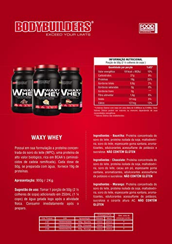 Kit 2x Waxy Whey 900g + BCAA + Creatine 100g + Waxy Maize 800g + Coquet. – Bodybuilders (Chocolate)