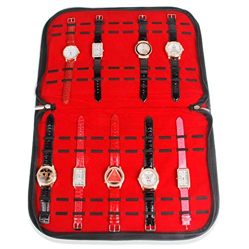 Yjdr Almacenamiento de Relojes portátiles de Viaje de 20 dígitos, colección, Caja de colección de Relojes Famosos, Bolso de Reloj, diseño de Gran Capacidad Cover