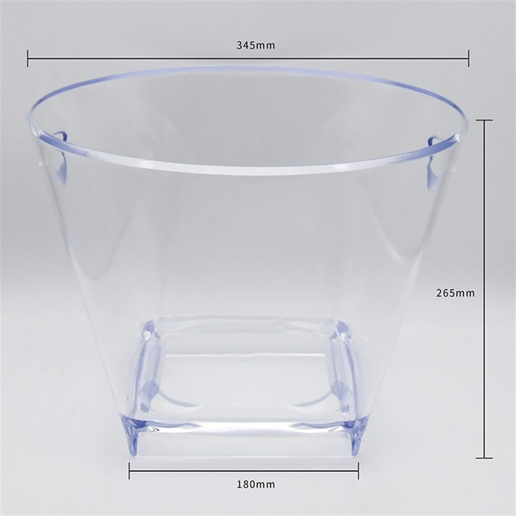 12L Capacity PS Ice Bucket Bar KTV Square Transparent