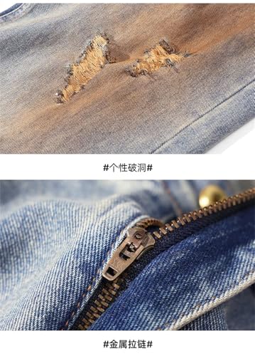 Men's Classic American Hip-Hop Retro Ripped High Street Loose Casual Straight Jeans3