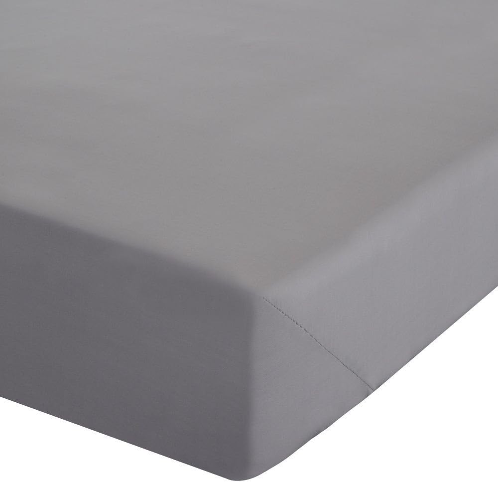 Catherine LansfieldEasy Iron Percale King Fitted Sheet Grey