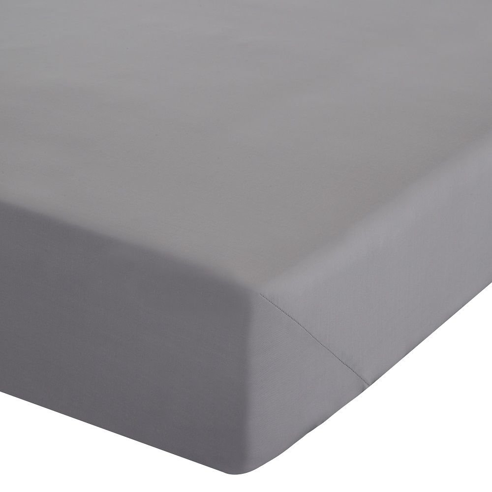 Catherine LansfieldEasy Iron Percale King Fitted Sheet Grey