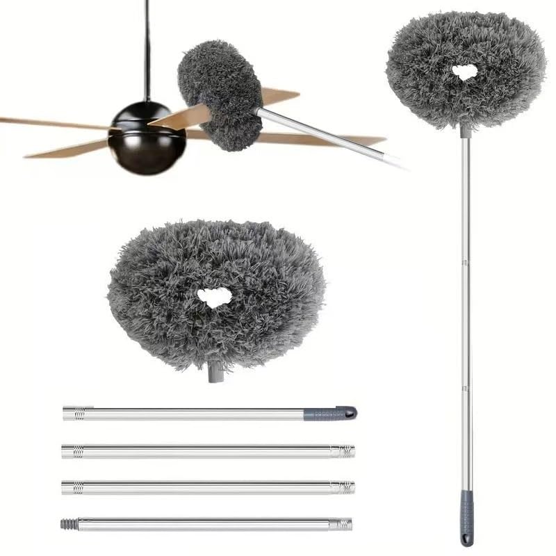 Ceiling Fan Cleaner Duster, Adjustable and Removable Fan Blade Cleaner from 18 to 62 Inches for Cleaning Walls Bookshelves Furniture Door Window Top (Gray)