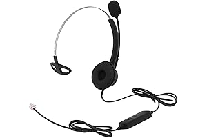 Office Desk IP Phone Headset with Microphone Noise Cancelling RJ9 for Avaya 9611G