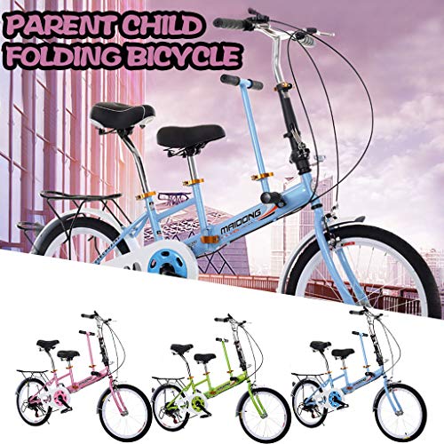 Liqiqi Tandem Klapprad Eltern-Fahrrad, variable Geschwindigkeit, für Strand, Meer, Reise, Urlaub (A-Rosa) – Bild 3