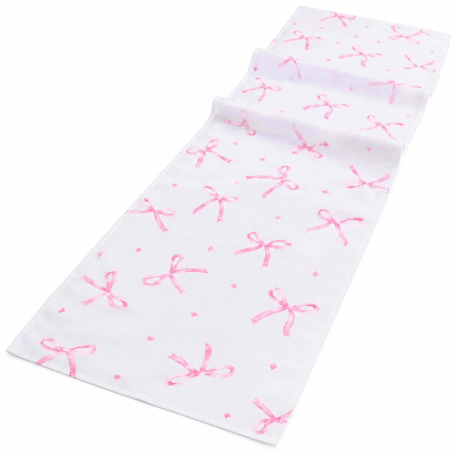 Coquette Style Pink Bow Table Runner, Pink Table Cloths Party for Women Girls, Cute Table Runners for Bachelor Send-Off, Bridal Shower, Baby Shower, Girl Party, 35x180cm/13.8 x 70.9 in
