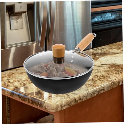 Wok pequeño antiadherente con tapa de vidrio miniatura 3