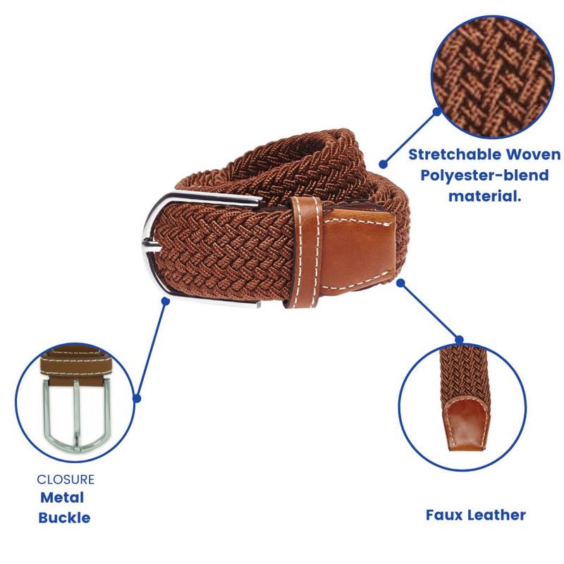 Image of The Tie Hub Unisex Stretchable Woven Fabric Belt | Adjustable, Hole-Free Design | Fits Up to 40 Inches Waist