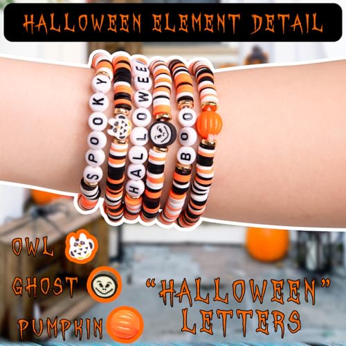 Image of Halloween Bracelet, Adjustable Halloween Jewelry for Women Man with Charms Ghost Spider