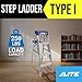 LITE 8-foot Aluminium Step Ladder with tool tray, 250-Pound Load Capacity, Type I, LP-2111-08