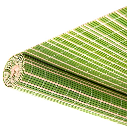 CWYP-043 Sombras de Filtro de luz de Estilo japonés Moderno Blanco Verde Natural de bambú para Comedor/Oficina/balcón/Sala de Estar/salón de té(Size:110x220cm/43x87in) Cover