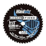 Hardwin 6-1/2 Inch Metal Cutting Circular Saw Blade – 48T Cermet Carbide Tipped, Low-Heat Spark-Free Thin Kerf, for Steel Angle Iron Threaded Rod, 5/8' Arbor