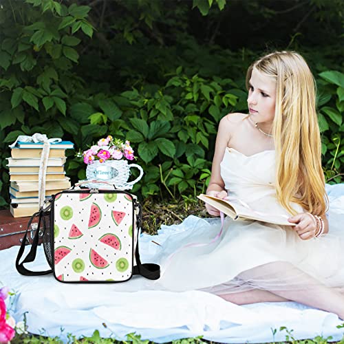 Watermelon Kids Lunch Box Kiwi Fruit Insulated Lunch Bag Tote For Girls Boys, Cooler Freezable Meal Prep Bag Bento Bag With Shoulder Strap Waterproof Lunch Container For School Office Picnic #TOP4