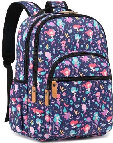 Image of Leaper Water-resistant Mermaid Laptop Backpack School Travel Bag Bookbags Satchel Purple