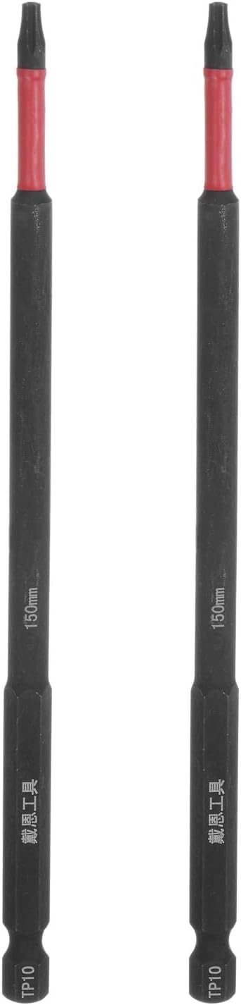 HARFINGTON 2pcs Impact Tough Torx Drill Bit T10 6" Length 1/4" Hex Shank S2 Steel Magnetic Insert Star 6 Point Head Screwdriver Bits