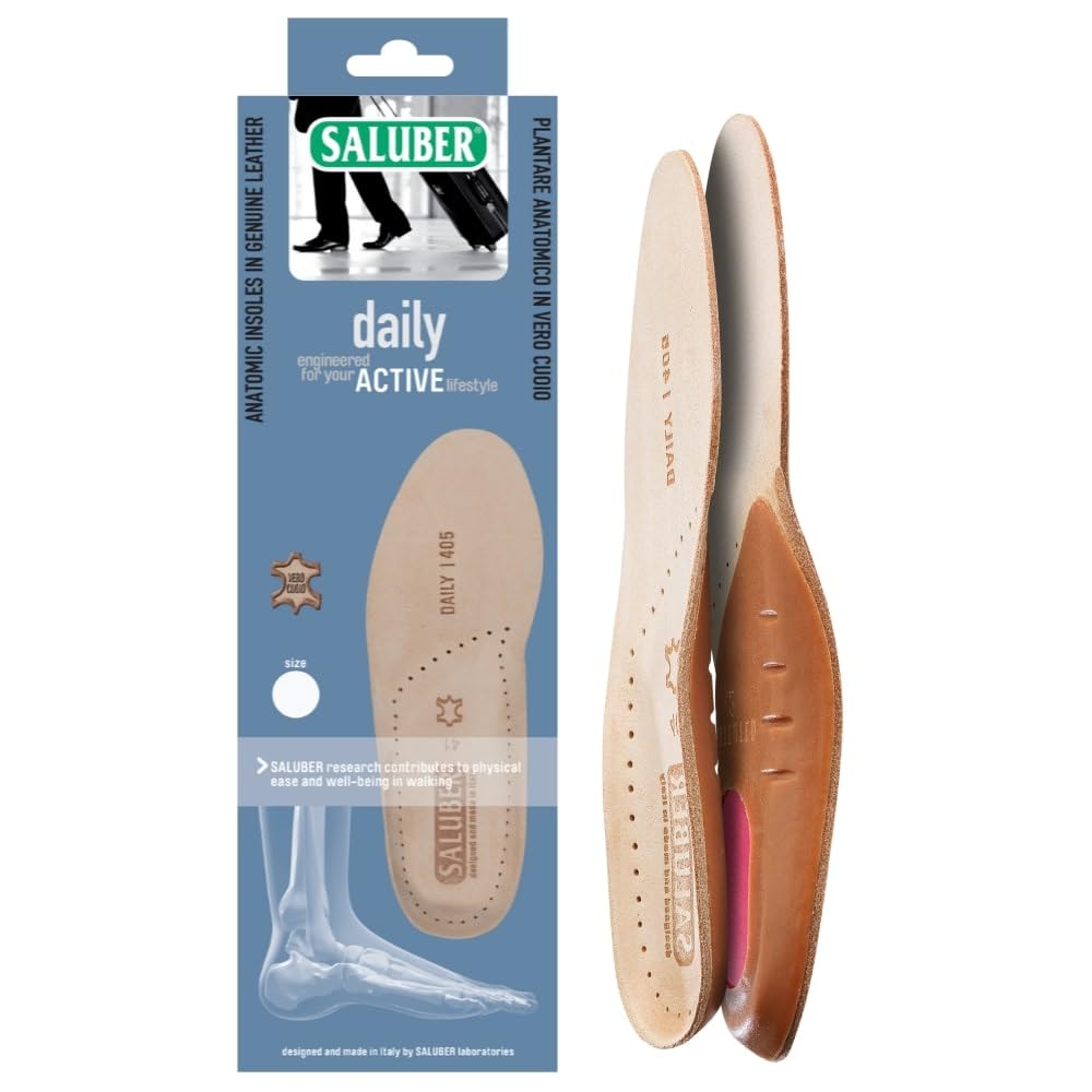 Plantillas Saluber Style Daily 405, ortopédicas, tecnología Poron+, membrana de carbón activo, elimina olores, plantillas de zapatos de acción transpirables, hombre y mujer, absorción de golpes (38)