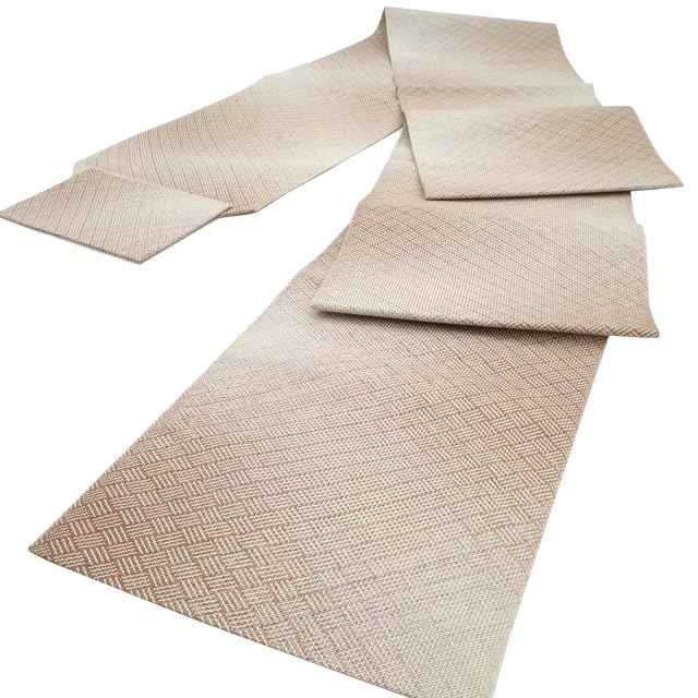 Amazon.co.jp: すごい値！名古屋帯 八寸 組織 正絹 全通 ピンク  