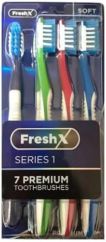 Miniatura 1 de FreshX - Cepillo de dientes suave para adultos 7 unidades