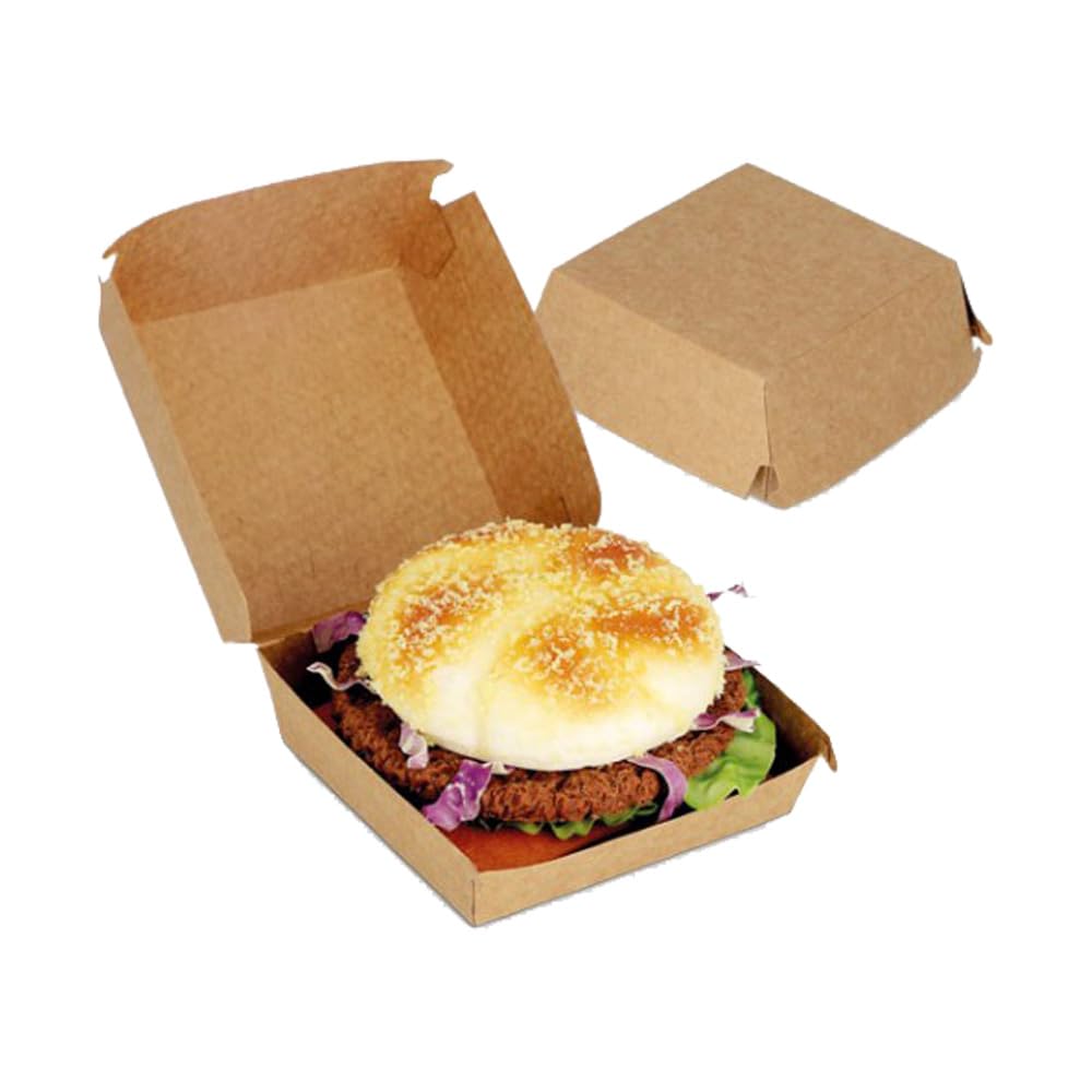 Générique 600 Boites burger en carton kraft brun S 10x10x7 cm petite taille