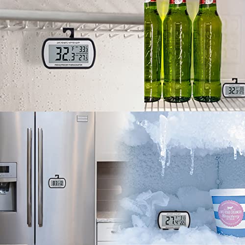 Aevete WDJ21 Refrigerator Thermometer Digital Fridge Freezer Thermometer With Magnetic Back Large Lcd thumb #6