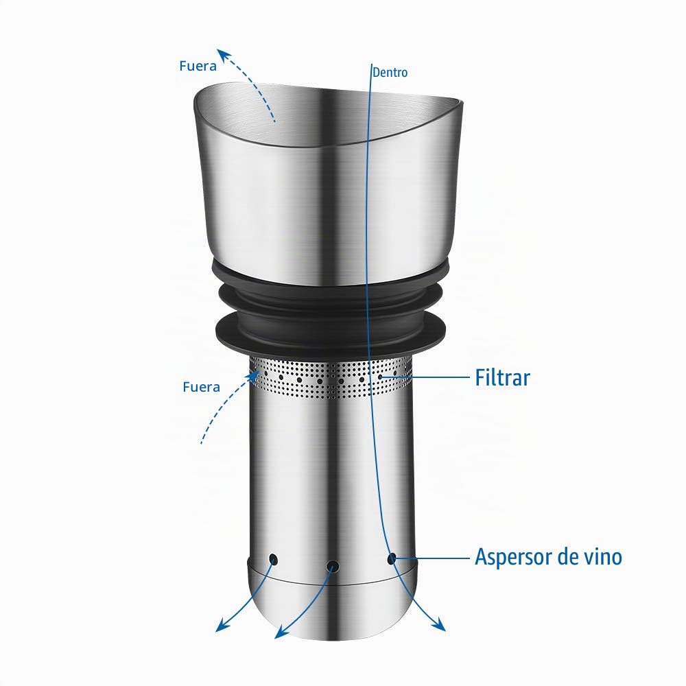 glastal Decantador de Vino con Aireador y Filtro Incorporados, Decantador de Vidrio con Aireador, Jarra de Respiración de Vino, Vertido sin Goteo 1800 ml / 63.3 oz (Capacidad Total)