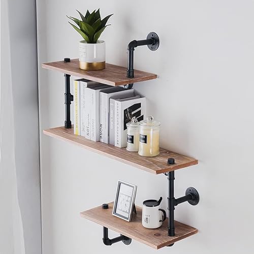 FOF FRIEND OF FAMILY Industrial Heavy Duty DIY Pipe Shelf Shelves Steampunk Rustic Urban Bookshelf Real Wood Bookshelves and bookcases steampunk buy now online