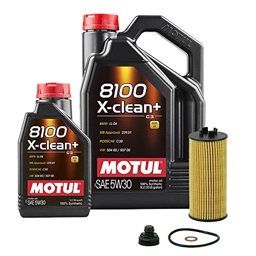 6L Newparts 8100 X-CLEAN+ 5W30 Filter Motor Oil Change Kit For BMW LL-04 API SN For OEM Approvals: BMW LL-04