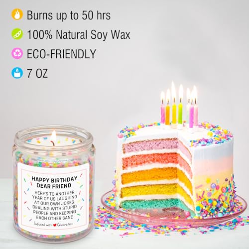 Homsolver Birthday Gifts for Women Men, Friendship Gift for Friends, Unique Christmas Female Coworker, Bestie, Happy Birthday Vanilla Cream Candles