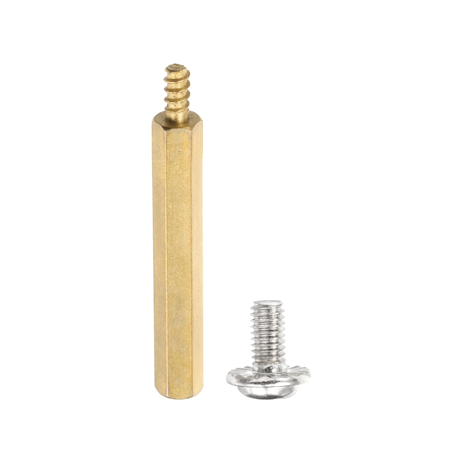 PATIKIL 12 Set M3 Hex Standoffs Brass, M3 x 15mm + 6mm Studs Male to Female Motherboard Standoffs Spacers Pillars, Gold, with Screw