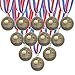 RoundFunny 24 Pcs Award Medals Bulk Winner Medals Gold Trophy Awards with Neck Ribbons Prizes Gifts for Sports Competitions Party (Basketball)