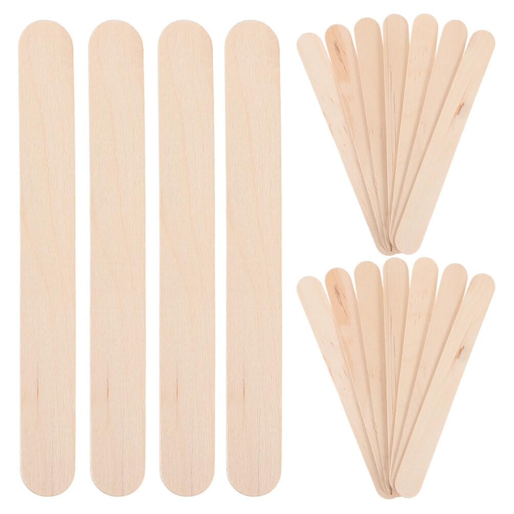 VILLCASE 10 Paquetes de Palitos de Madera para Manualidades, Seguros y Ligeros, Ideales para Hacer Helados y Proyectos Creativos Infantiles