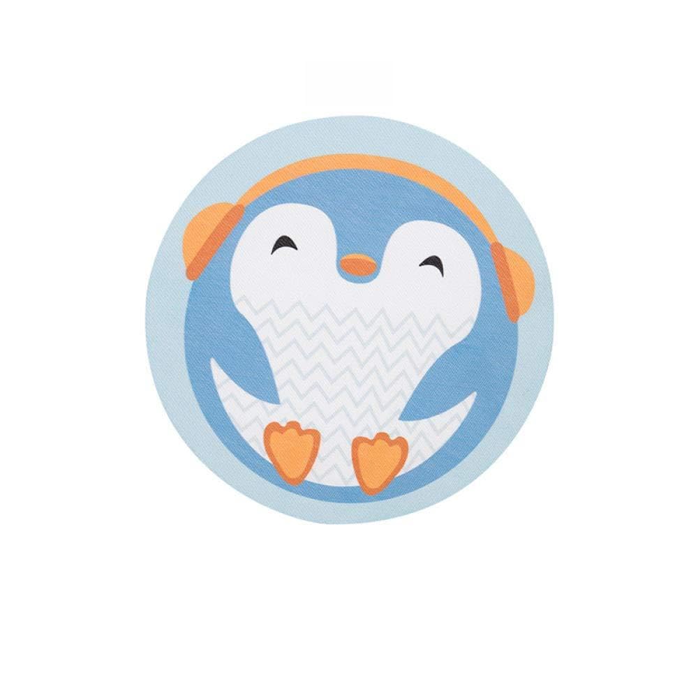 Lklnkvl Penguin (5 Pieces) Placemats, Mat Cartoon Cute Placemat Heat-Insulating Waterproof Oil-Proof Washable Meal Cloth-Rabbit_diameter 38Cm(Penguin (5 Pieces))