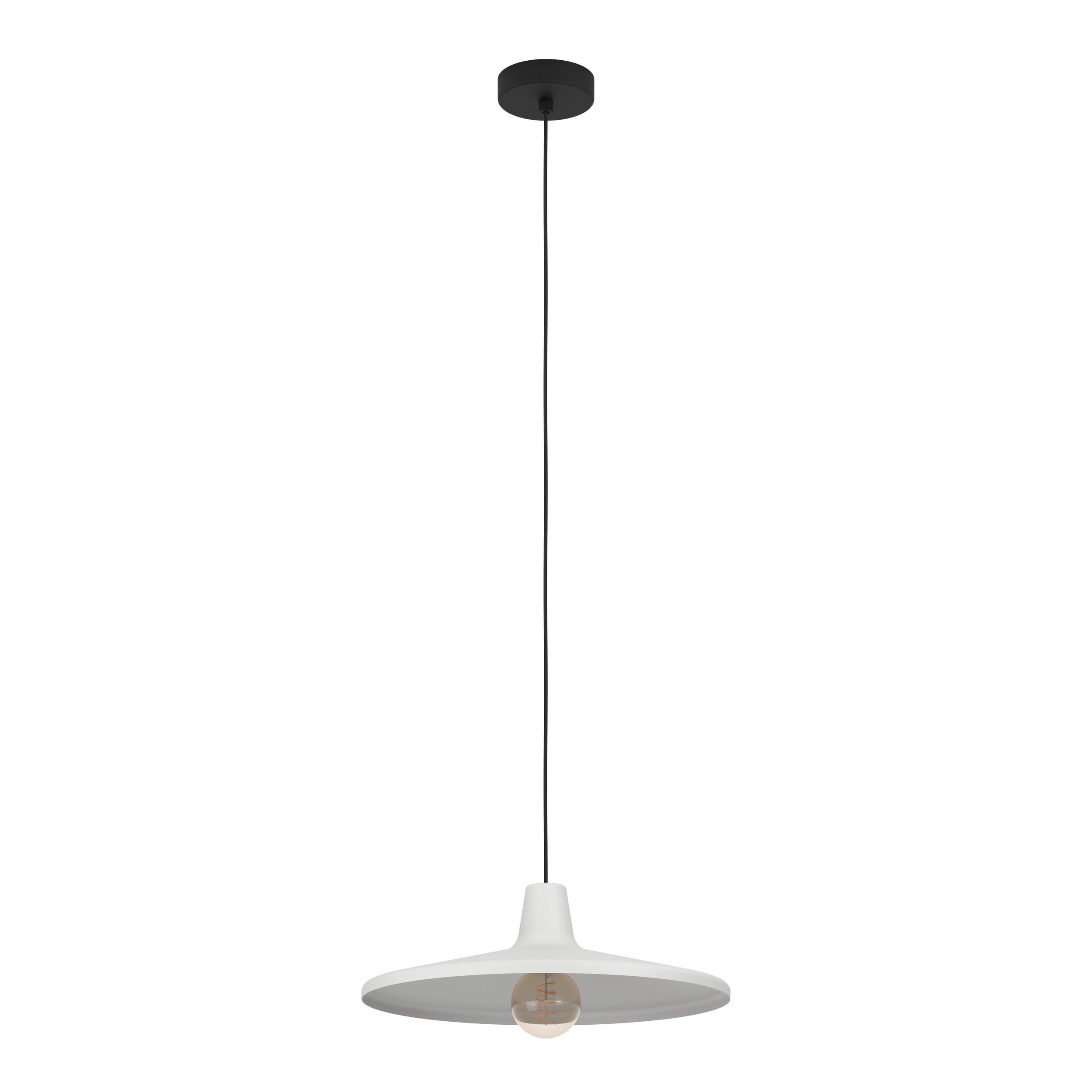 Eglo Pendant Lighting Miniere, Ceiling Light Fitting, Hanging lamp for Dining and Living Room, Grey Metal, E27 Socket, Ø 17 in