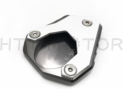 Miniatura 2 de HTTMT KAW-253VER6500618- Almohadilla de extensión CNC de soporte lateral compatible con Kawasak Versys 650 2015-2017 2018 gris