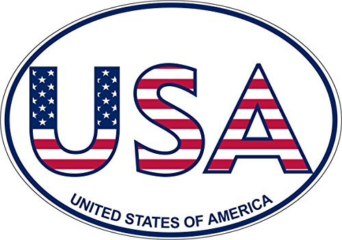 Akachafactory Autocollant Sticker Voiture Moto Oval Drapeau USA Etats Unis americain Texte