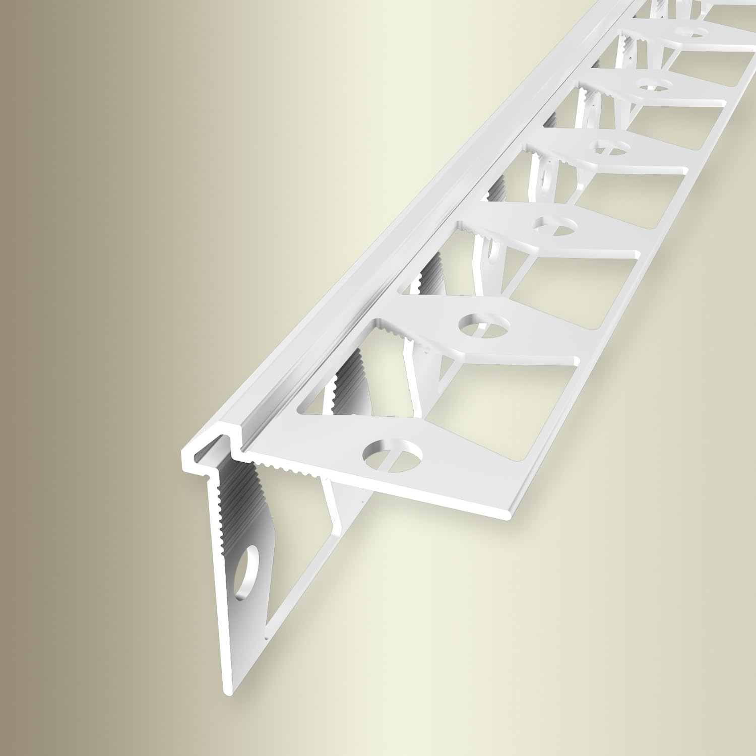 Wandprofil 25 x 25 x 2700 mm Einfasshöhe 2 mm Tapetenprofil Aluminium Glatt Winkelprofil Geschlossen Gestanzt Metallprofil pulverbeschichtet weiß glänzend RAL9016 Verbindungsprofil Küberit