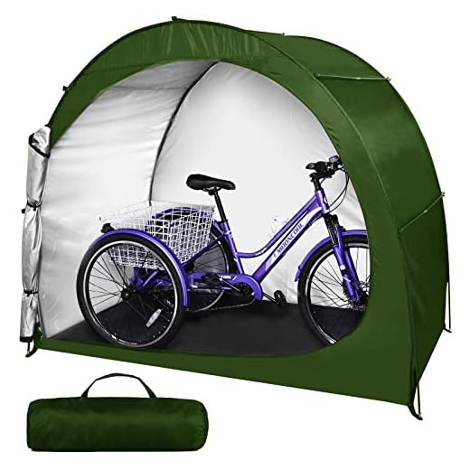 H&ZT Bike Cover Storage Tent Tricycle Cover Storage Shed Tent Durable Polyester Waterproof Anti-Dust Portable Foldable Bike Tent (78 x 63 x 33 inches)