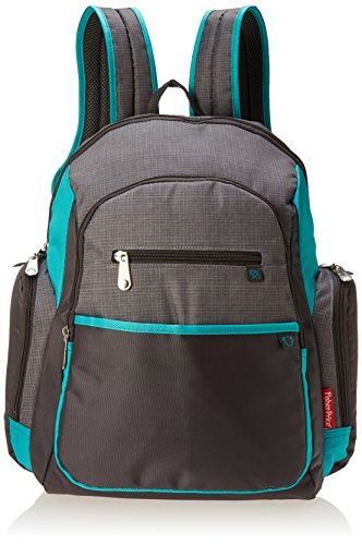 Image of Fisher Price Backpack Diaper Bag - Fastfinder Colorblock in Grey/Teal