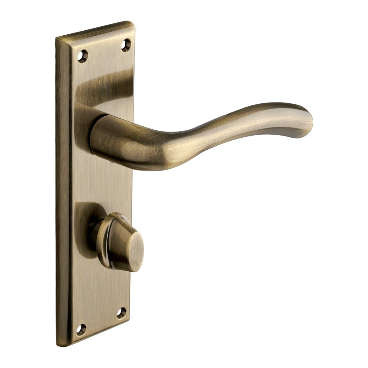 Designer Levers - Minerva Lever Bathroom Door Handle Antique Brass