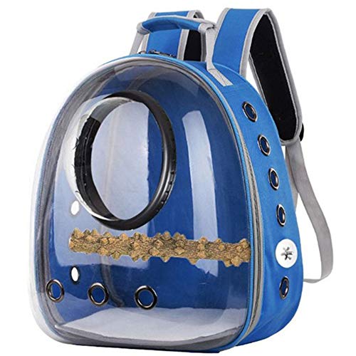Shiningirl Pet Parrot Cat Dog Carrier Backpack Space Capsule Bubble Transparent 360Â¡Ã£ Sightseeing Backpack Birds Travel Cage with Stand Perch for Hiking Walking Outdoor Use 12.2 x 11.02 x 16.14in