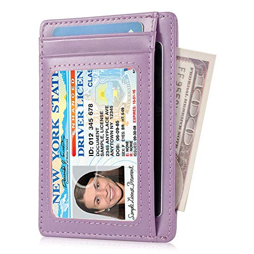 Image of GH GOLD HORSE Slim RFID Blocking Card Holder Minimalist Leather Front Pocket Wallet for Women | Slim