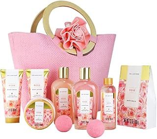Spa Luxetique Spa Gift Set, Pampering Gifts for women,10pcs Rose Bath Gift Set, Bath Sets for Women Gifts, Birthday Gifts for Mum, Mother's Day Gifts