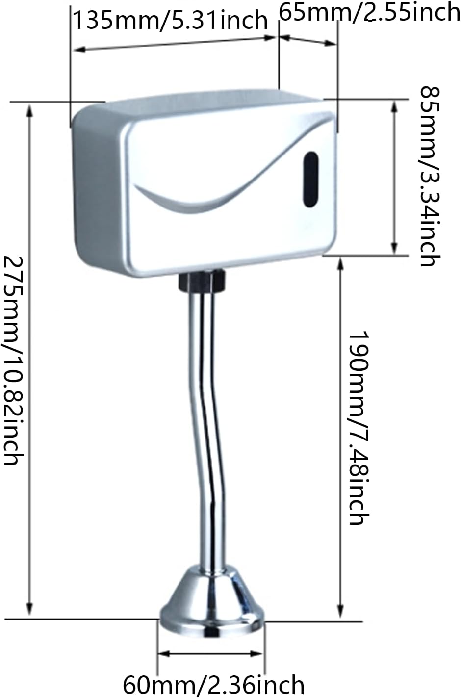 Expose Wall Mounted Toilet Automatic Electric Urinal Flushes Valves Intelligent Sensors Flushes Intelligent Sensors