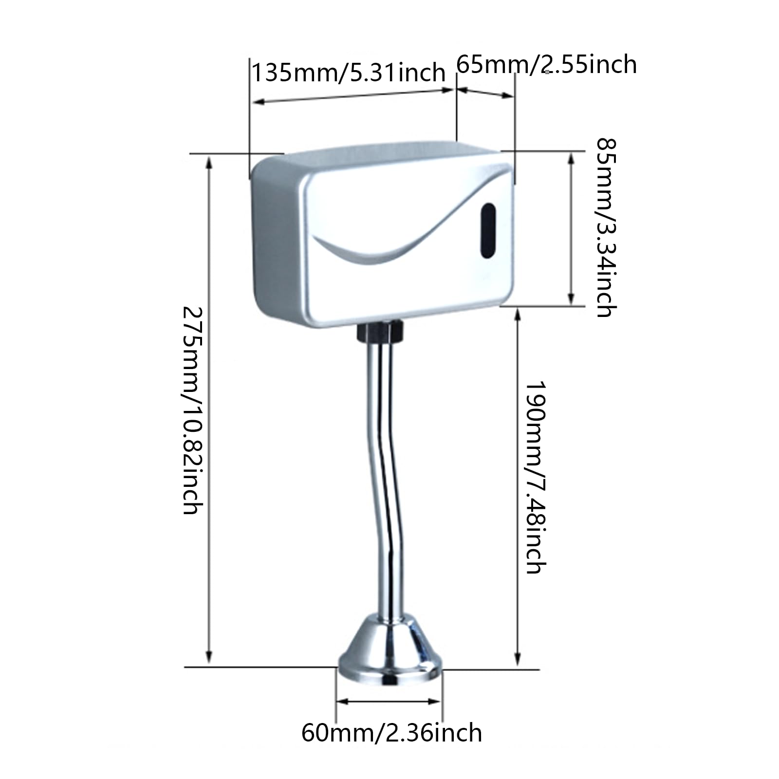 Reemplazo automático de válvula de urinario sin contacto, accesorio inteligente de inodoro para baño, duradero, montado en la pared, sistema de descarga activado por sensor para higiene y comodidad