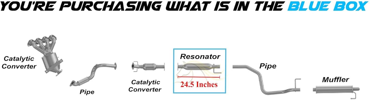 Exhaust Resonator Compatible for 2012-2016 Chevrolet Sonic 1.4L 1.8L | Stainless Steel | Northeastern Exhaust | Free Clamps and Gasket Included | Direct-Fitment