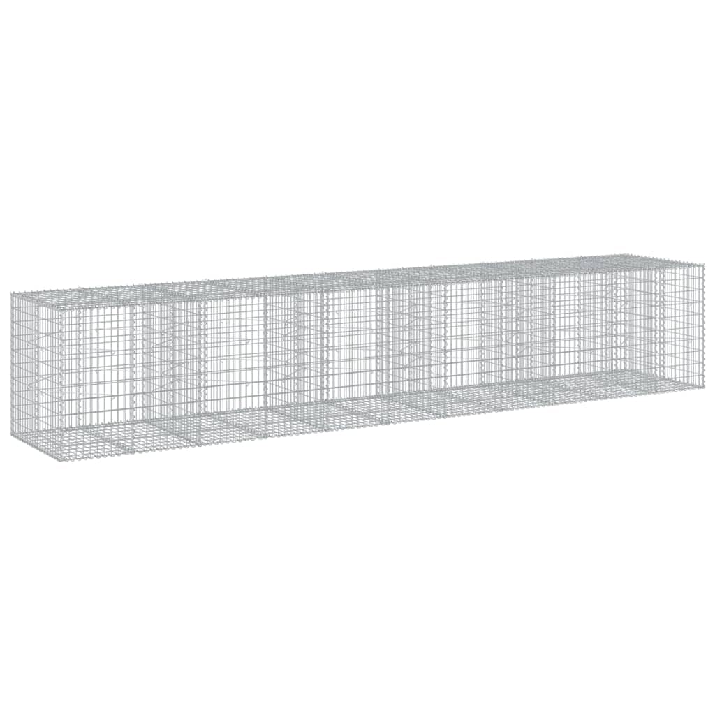 Gavión con tapa, 550 x 100 x 100 cm, cesta de piedra, hierro galvanizado | Cesta de hierro galvanizado resistente para jardinería creativa y paisajismo al aire libre.