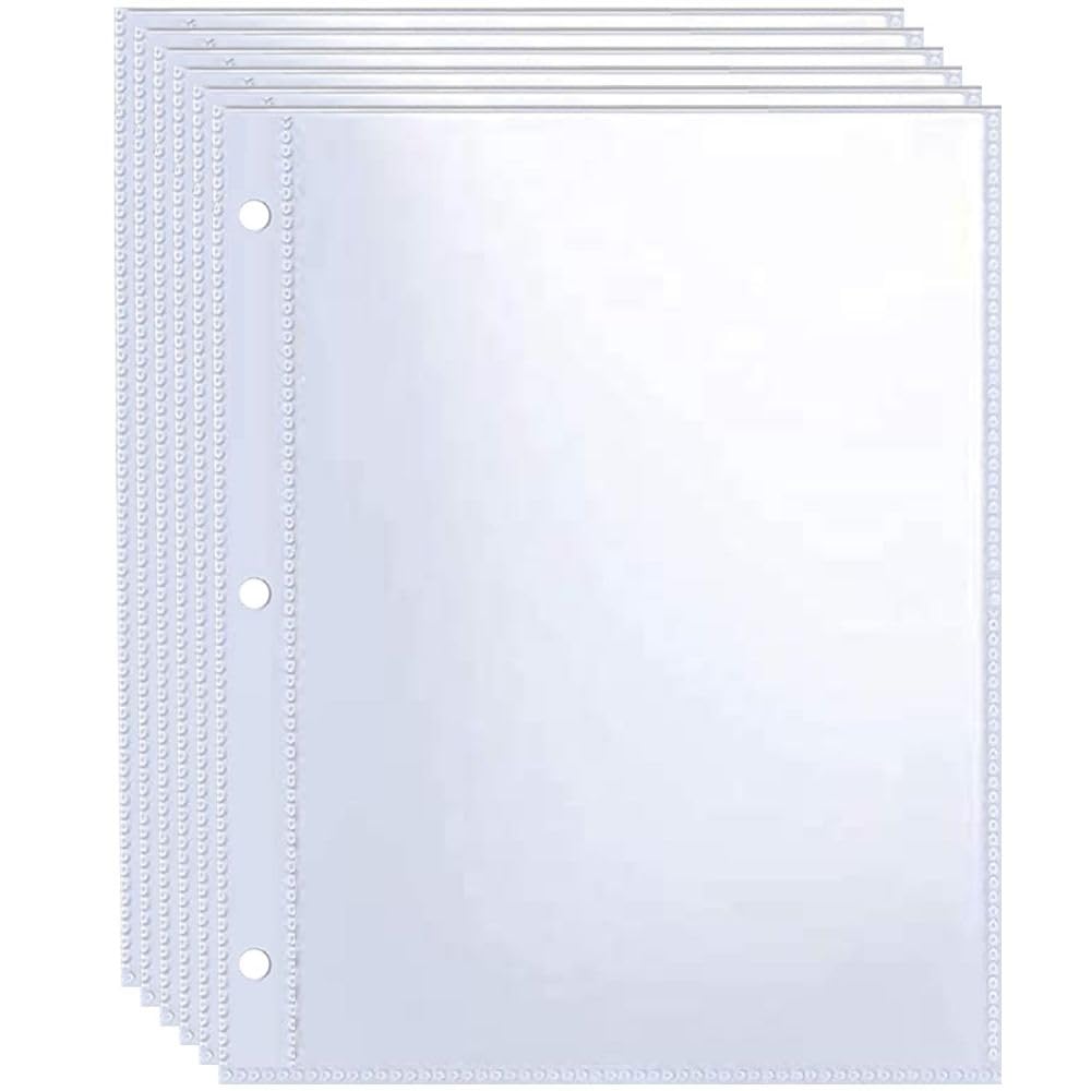 50 Pack 80 Pockets 5x7” Photocard Sleeves for A5 3 Mini Ring Binder, Ultra-Clear Photo Sleeves, Double-Sided 1 Pocket Photo Pages, Top Loading Photo Sheet Protector for Photos, Postcards, Seed Packets